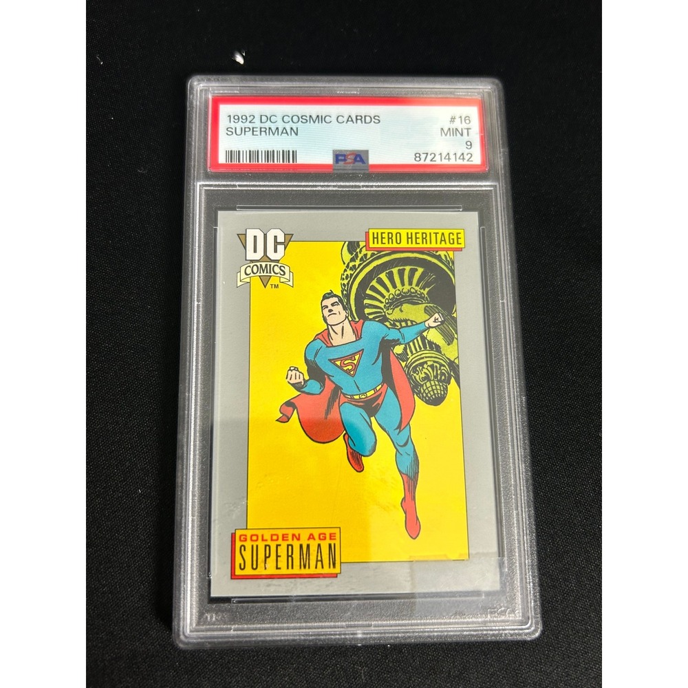 1992 DC Cosmic Cards Superman #16 Hero Heritage PSA Mint 9